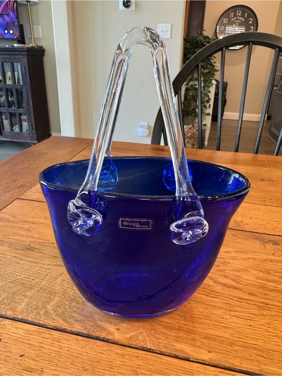 Other - Design Society cobalt blue hand-blown glass purse vase